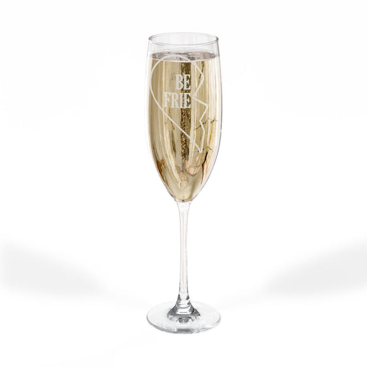 Half of a Heart Best Friends Champagne Flute