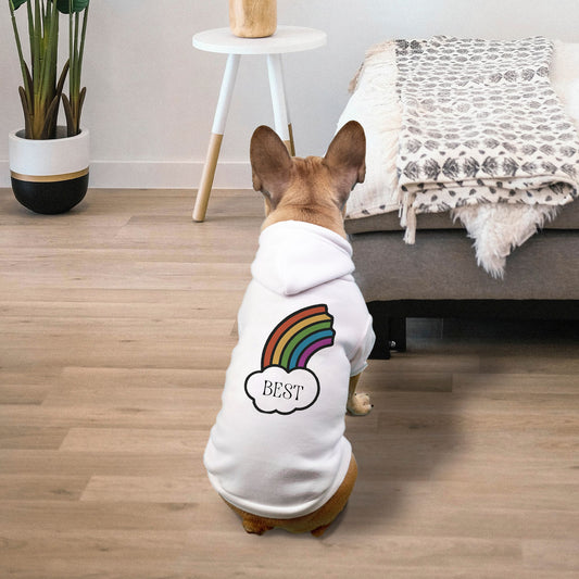 Small Breed Best Friends Half a Rainbow Pet Hoodie