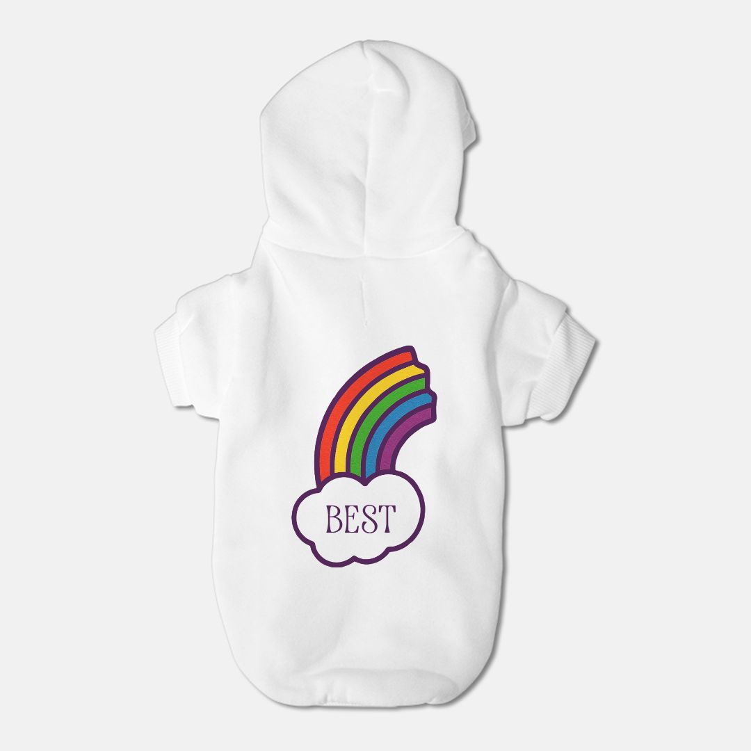Best Friends Half a Rainbow Pet Hoodie