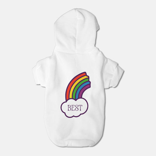 Best Friends Half a Rainbow Pet Hoodie